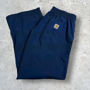 Carhartt Women's Boot Cut Cargo Scrub Pants Size Small Navy Medical Bottoms
